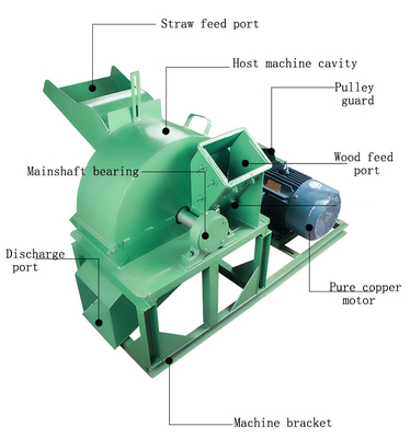 Industrial Mobile Electric Wood Processing Garden Diesel Engine Hardwood Branch Chipper Chipper Tree Shredder Machine Big For Sawdust Powder