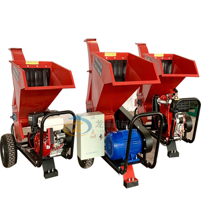 Cutting Palm Waste Forestry Wood Log Mobile Garden Use 15hp Gasoline Powered Wood Chipper